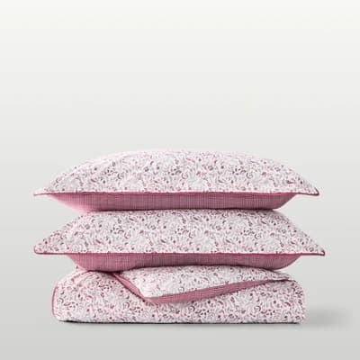 Ditsy Gingham Plum Duvet Set