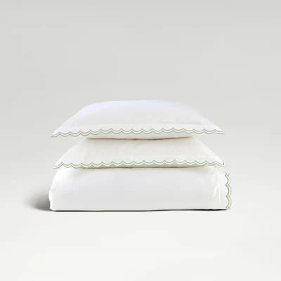 Scallop Duvet Set - Matcha